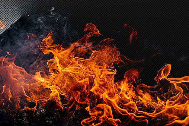 Abstracto humo amarillo y fuego.
