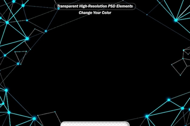 PSD abstracto límite geométrico que conecta puntos diseño vectorial de tecnología digital