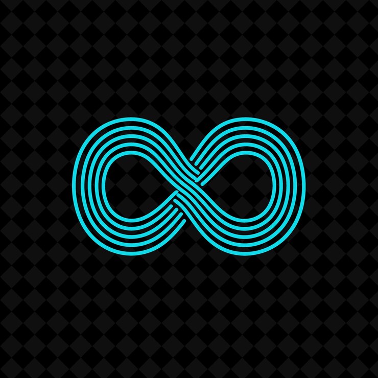 PSD abstracto logotipo de infinity con bucles decorativos y un diseño vectorial de plantas creativo continuo