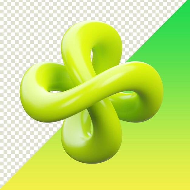 Abstracto Nudo verde 3D Renderizado aislado sobre un fondo transparente