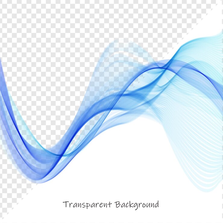PSD abstracto onda azul em fundo transparente