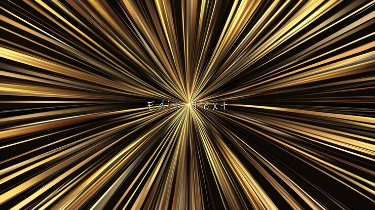 PSD abstracto ouro e preto linhas de explosão radial fundo