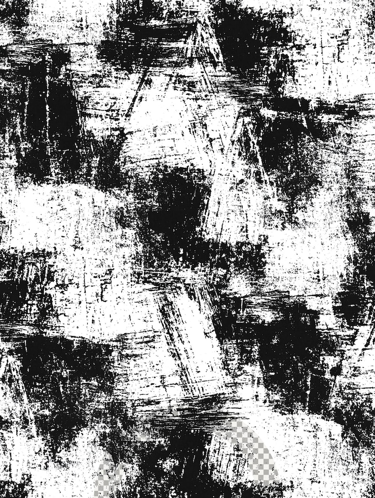 PSD abstracto padrão texturizado preto e branco com um design caótico criado a partir de pinceladas