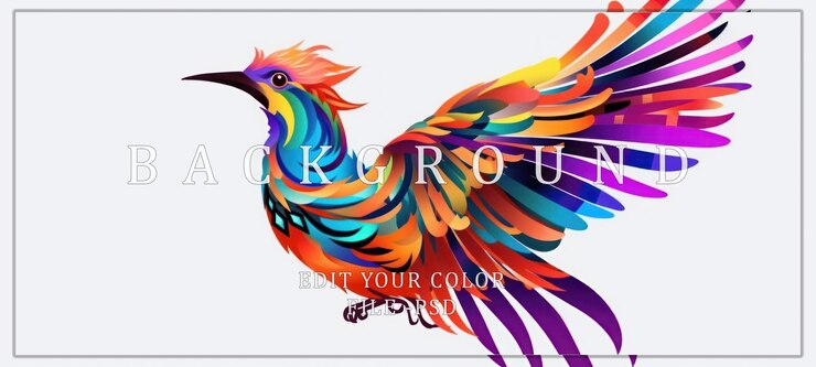 PSD abstracto un pájaro colorido en vuelo