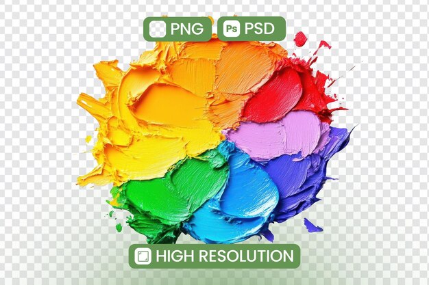 Abstracto Paleta de colores del arco iris de alta resolución PNG Pintura remolinos