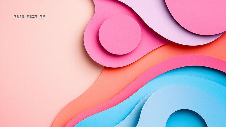 PSD abstracto papel pastel cortado ondas y círculos fondo