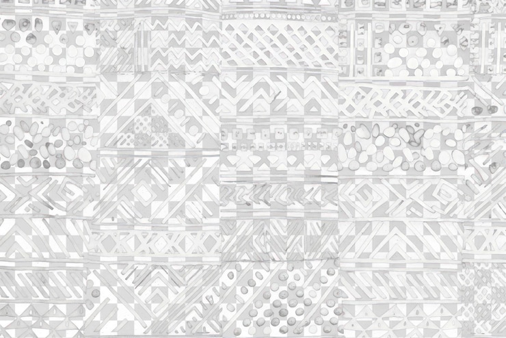 PSD abstracto patrón geométrico tribal textura de tela efecto de superposición png fondo transparente