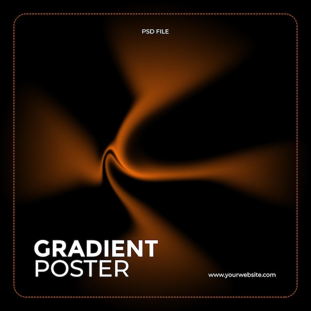 Abstracto Poster com gradiente laranja em fundo preto