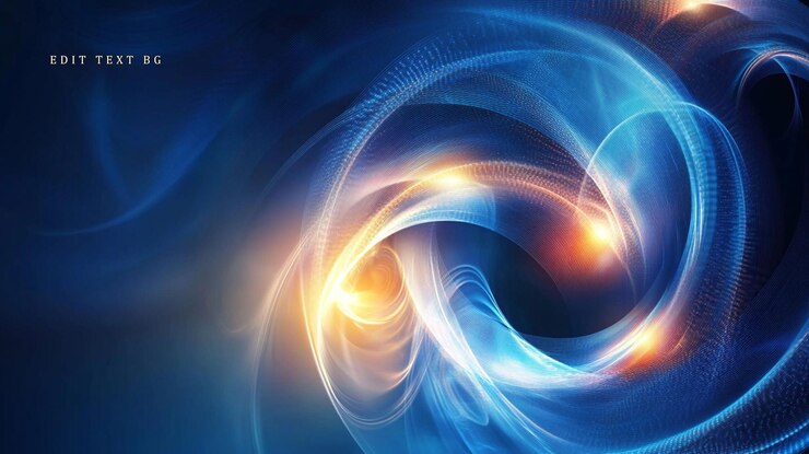 PSD abstracto remolino de energía azul y naranja