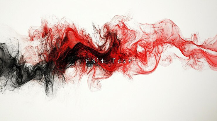 PSD abstracto rojo y negro onda de humo en blanco