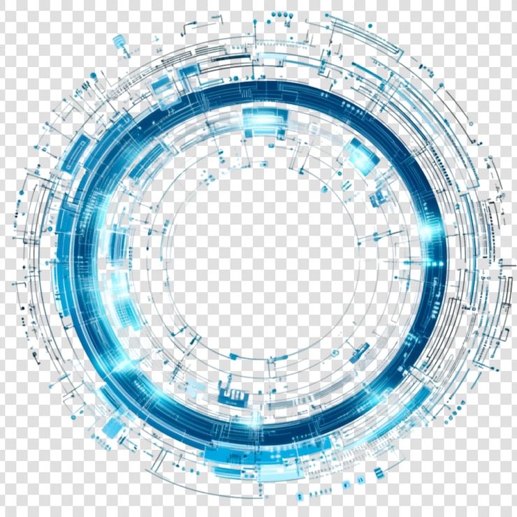 PSD abstracto tecnologia digital do círculo azul futurista