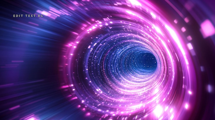 PSD abstracto túnel de neón giratorio de luz y energía