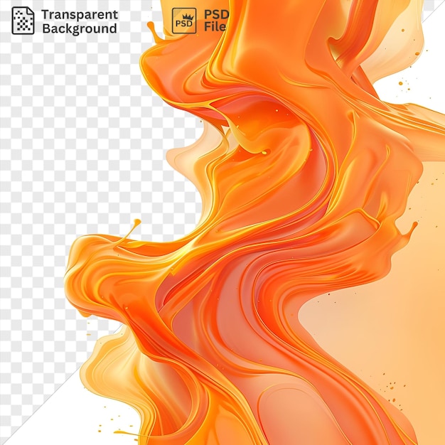 PSD abstracto único listras fundidas símbolo vetor lava cor laranja salpicando no ar