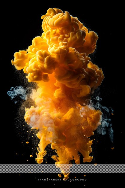 PSD abstrait 3d jaune explosion de fumée