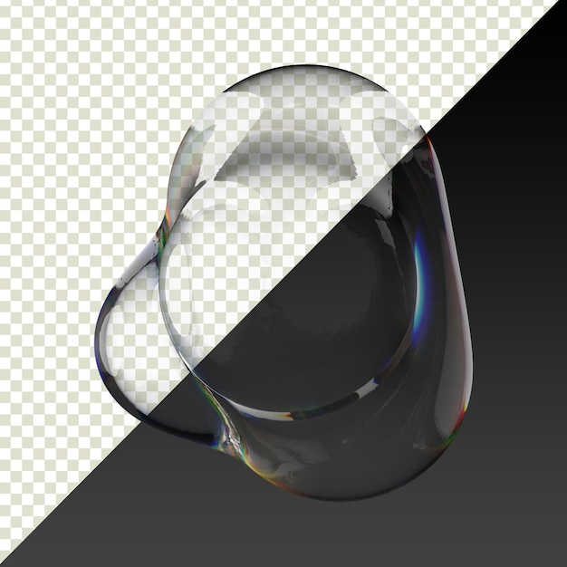 Abstrait Bulle de verre isolée sur un fond transparent