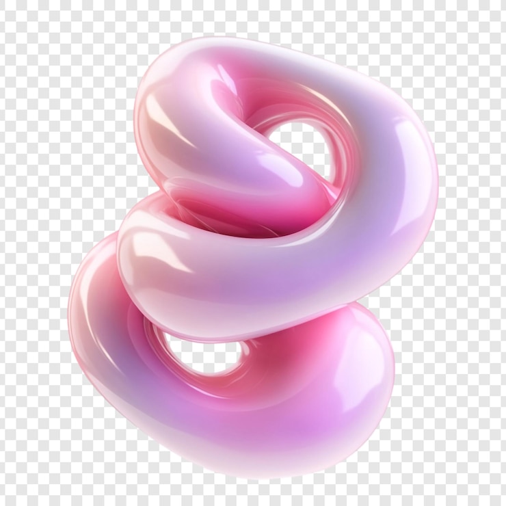 PSD abstrait rose et violet 3d render une forme entrelacée visuellement attrayante