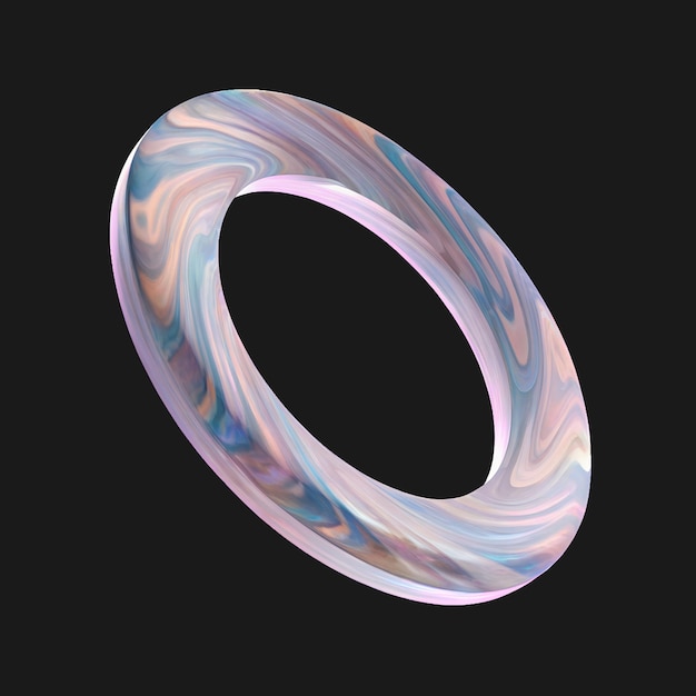 Abstrakt 3D-Rendered Ring mit Wirbelfarben