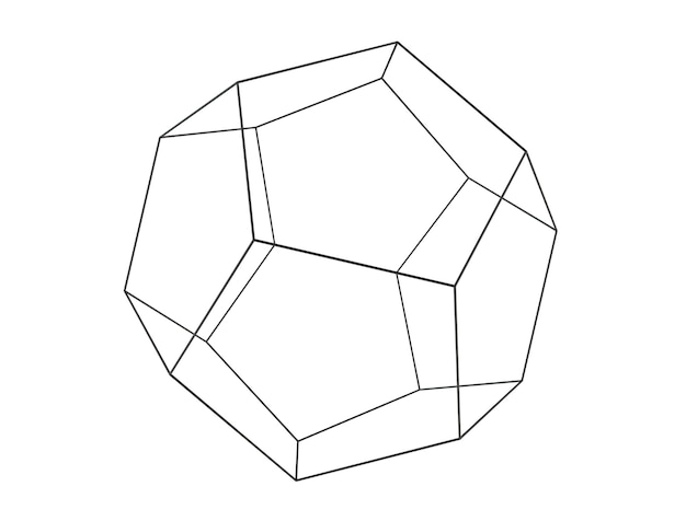 PSD abstrakte 3d-form mit polygonalem mesh-drahtmodell