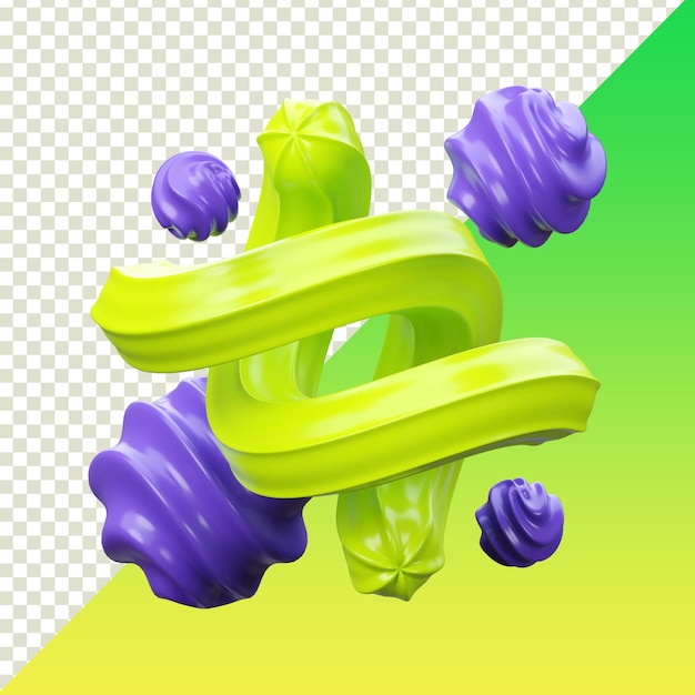 Abstrakte 3D-Formen, die auf durchsichtigem Hintergrund isoliert sind