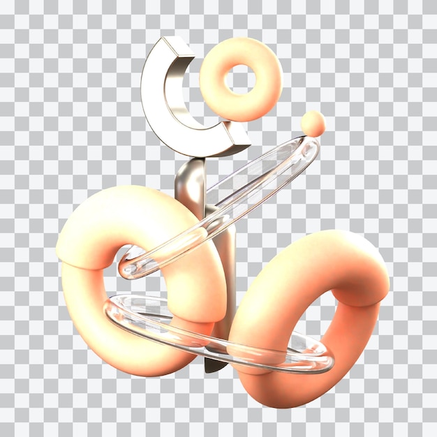 Abstrakte 3D-Illustration von Donuts