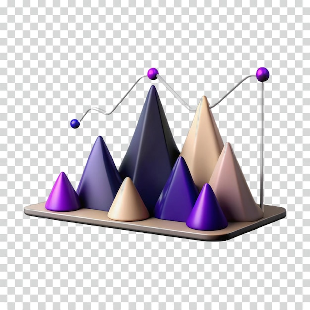 Abstrakte 3D-Kegelgraph-Datenvisualisierung