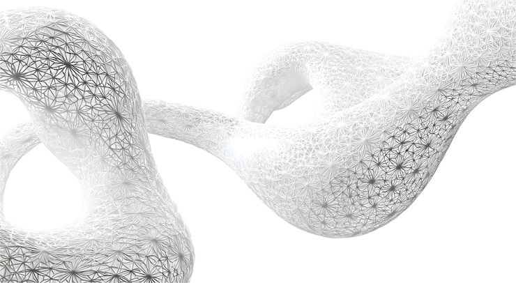 PSD abstrakte 3d-wireframe-skulptur in weiß