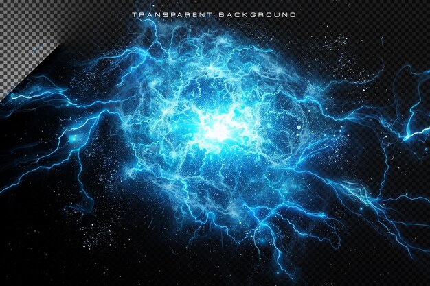 PSD abstrakte blaue energie-kraft-explosion auf durchsichtigem hintergrund