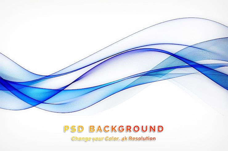 PSD abstrakte blaue wellen kunstdesign hintergrund