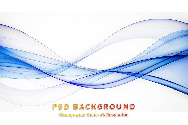 PSD abstrakte blaue wellen kunstdesign hintergrund