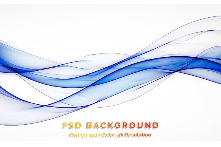 PSD abstrakte blaue wellen kunstdesign hintergrund