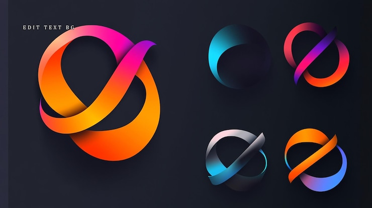 PSD abstrakte farbenfrohe kreisförmige logo-designs