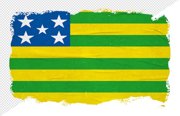 Abstrakte Flagge des brasilianischen Bundesstaates Goiás mit Tintenpinselstrich-Effekt.