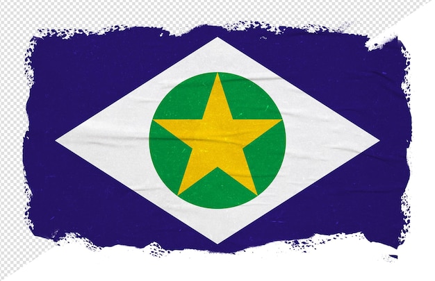 Abstrakte Flagge des brasilianischen Bundesstaates Mato Grosso mit Tintenpinselstrich-Effekt