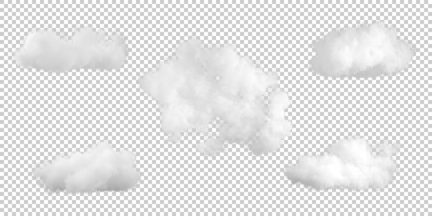 Abstrakte flauschige Kumuluswolken formen transparenten Hintergrund 3D-Rendering