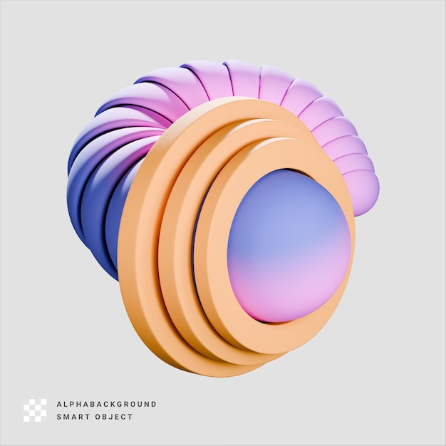 Abstrakte Form 3D-Render-Illustration