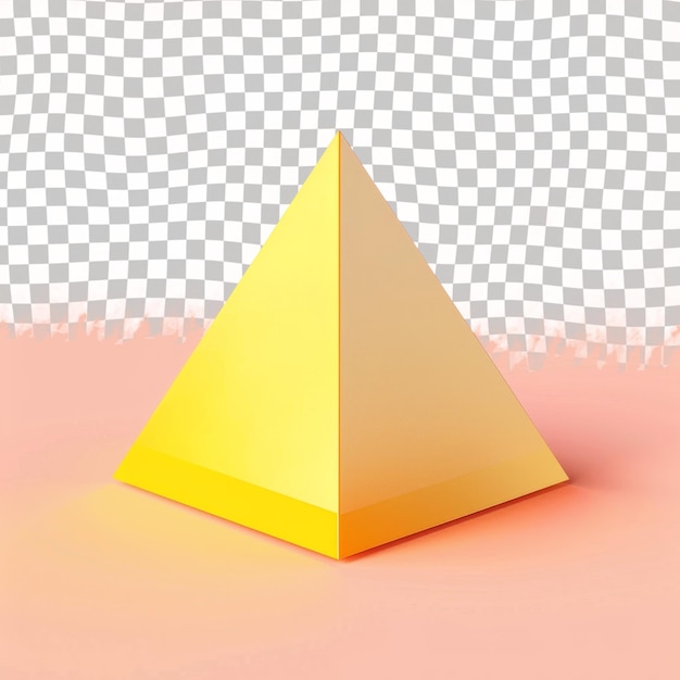 PSD abstrakte gelbe pyramide auf durchsichtigem hintergrund