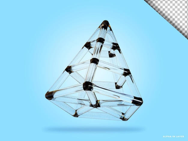 Abstrakte geometrische Form futuristische Dispersion Glasmaterial Design 3D-Rendering