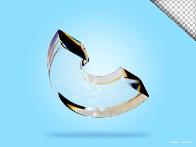 Abstrakte geometrische form futuristische dispersion glasmaterial design 3d-rendering