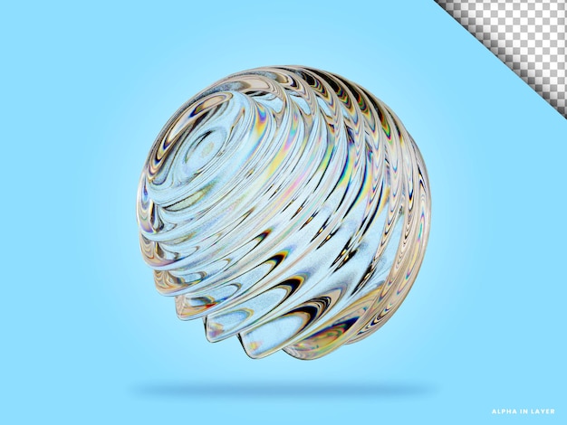 Abstrakte geometrische Form futuristische Dispersion Glasmaterial Design 3D-Rendering