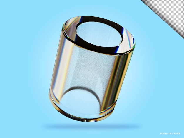 Abstrakte geometrische Form futuristische Dispersion Glasmaterial Design 3D-Rendering