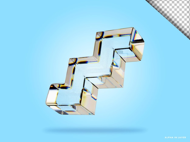 Abstrakte geometrische Form futuristische Dispersion Glasmaterial Design 3D-Rendering