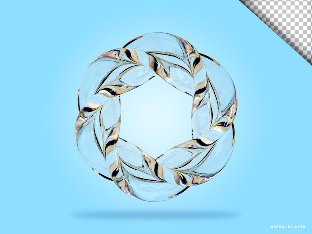 Abstrakte geometrische Form futuristische Dispersion Glasmaterial Design 3D-Rendering