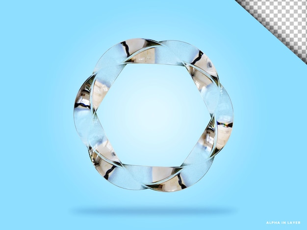 Abstrakte geometrische Form futuristische Dispersion Glasmaterial Design 3D-Rendering
