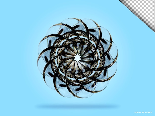 Abstrakte geometrische Form futuristische Dispersion Glasmaterial Design 3D-Rendering
