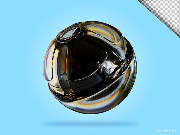Abstrakte geometrische Form futuristische Dispersion Glasmaterial Design 3D-Rendering