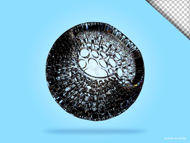 Abstrakte geometrische form futuristische dispersion glasmaterial design 3d-rendering