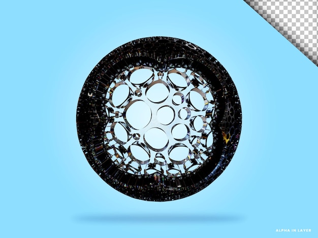 Abstrakte geometrische Form futuristische Dispersion Glasmaterial Design 3D-Rendering