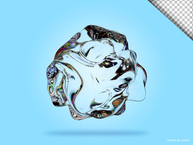 Abstrakte geometrische form futuristische dispersion glasmaterial design 3d-rendering