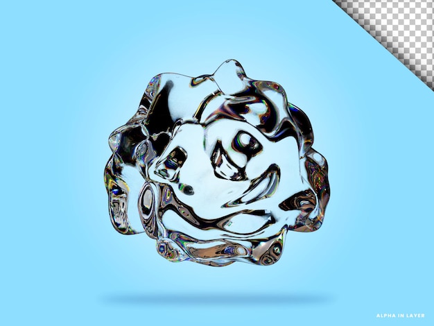 Abstrakte geometrische Form futuristische Dispersion Glasmaterial Design 3D-Rendering