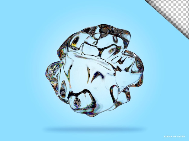 Abstrakte geometrische Form futuristische Dispersion Glasmaterial Design 3D-Rendering